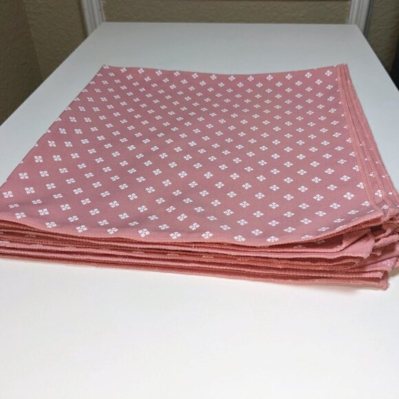 Vintage Pink Polka Dot Diamond Cloth Napkin Set (x6) - Picture 4 of 6